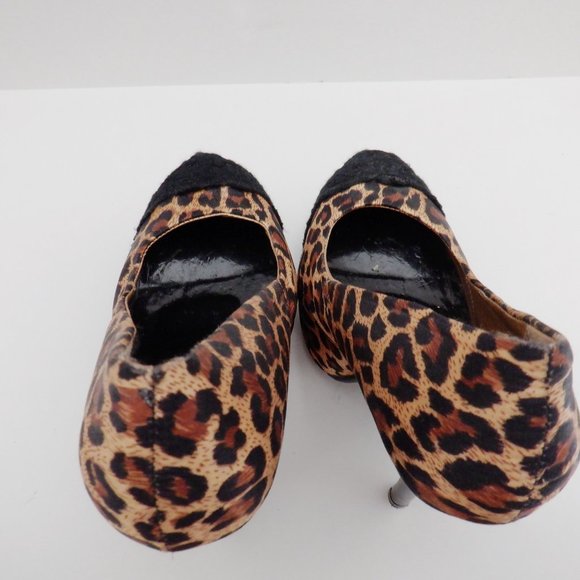 ANDRES MACHADO Brown and Tan Leopard Pattern High Heels, Size 3 (approx.) - Picture 10 of 13